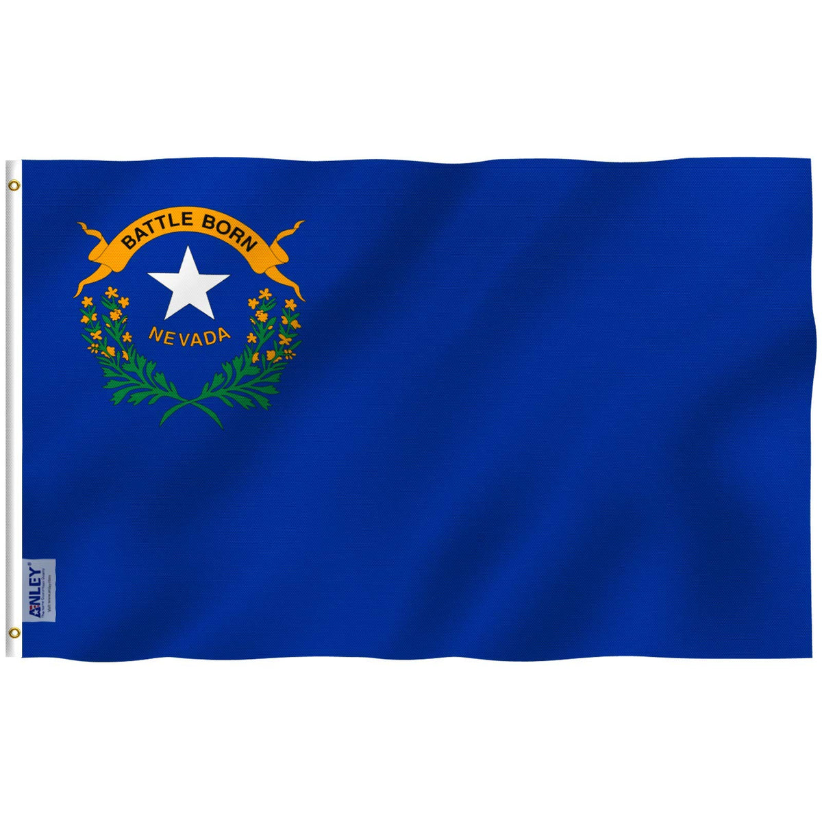 Anley Fly Breeze Nevada flag with canvas header for durable outdoor display.