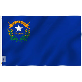 Anley Fly Breeze Nevada flag with canvas header for durable outdoor display.