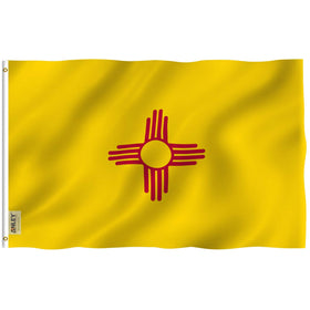 Anley Fly Breeze New Mexico flag 3x5 with canvas header for outdoor durability