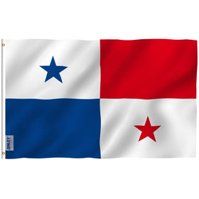 Anley Fly Breeze Panama flag close-up with vivid colors for outdoor display.