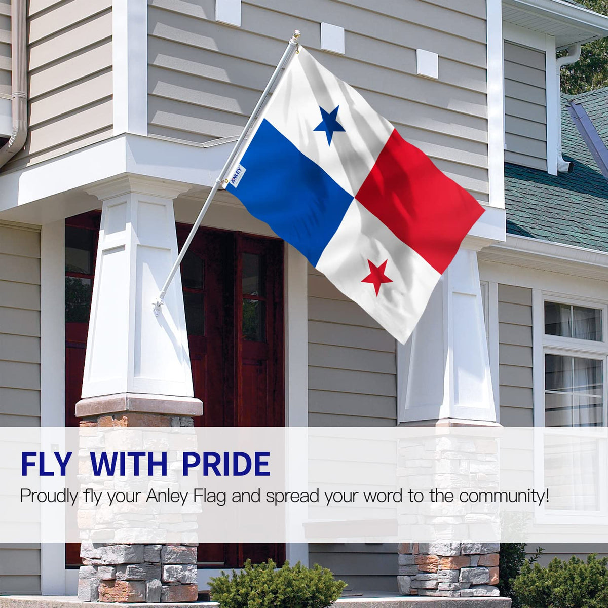 Anley Fly Breeze Panama flag canvas header detail shows sturdy construction.