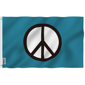 ANLEY Fly Breeze Peace Flag 3x5 overview shows vivid outdoor color for display.