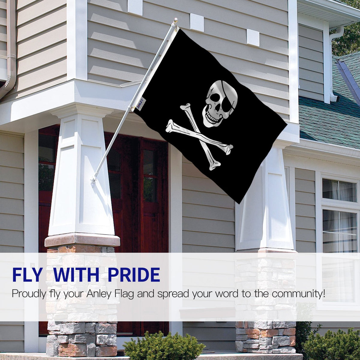 Anley Fly Breeze flag shows bright colors for outdoor space