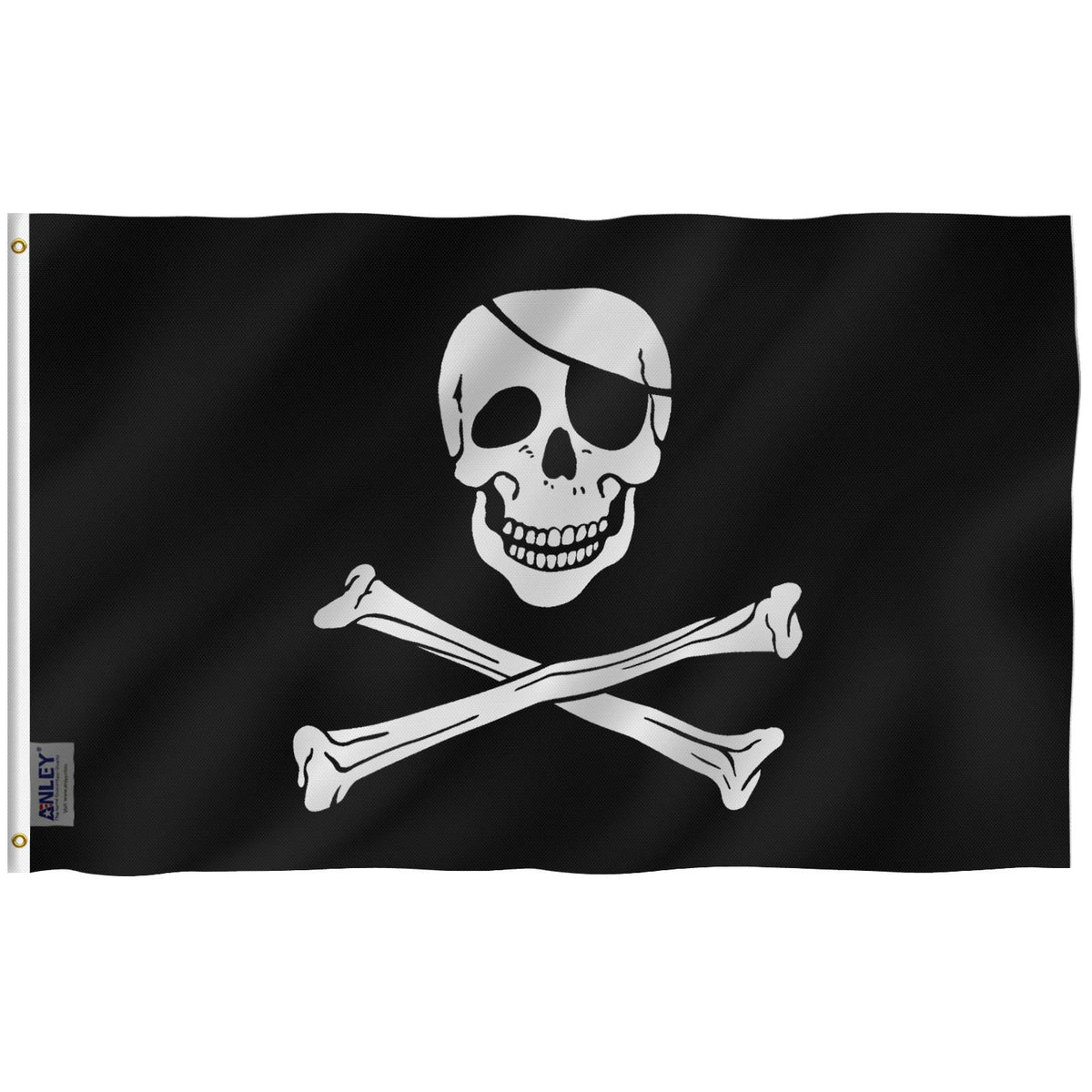 Anley Fly Breeze pirate flag with patch for porch display