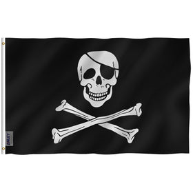 Anley Fly Breeze pirate flag with patch for porch display