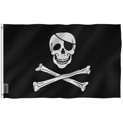 Anley Fly Breeze pirate flag with patch for porch display