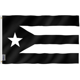 Anley Fly Breeze Puerto Rico flag 3x5 front view with vivid color in mild wind.