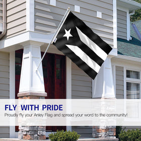 Anley Fly Breeze Puerto Rico flag stitching closeup highlights reinforced double stitching for durability.