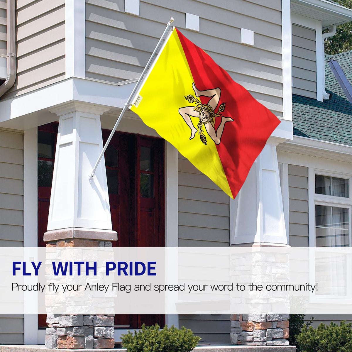 ANLEY Sicily flag closeup print highlights vivid colors and fade-proof design
