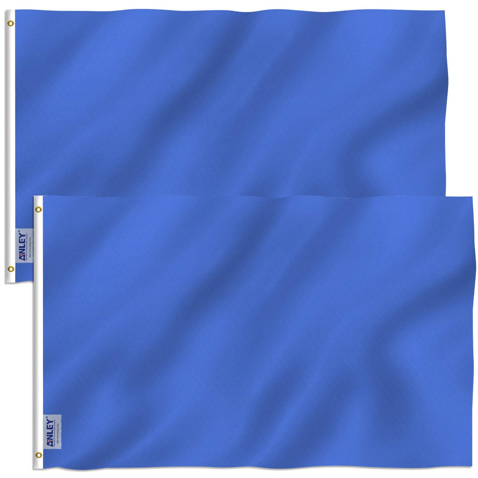 Anley Fly Breeze solid blue flag on 3x5 display with vivid color