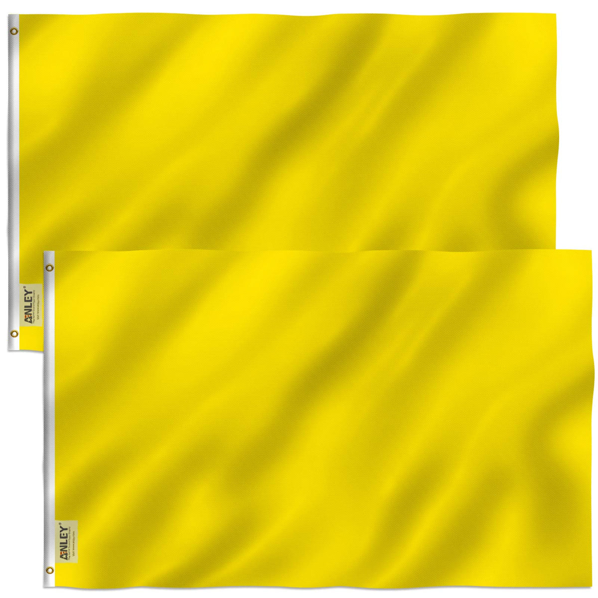 Anley Fly Breeze solid yellow flag 3x5 for high visibility in sunlight.