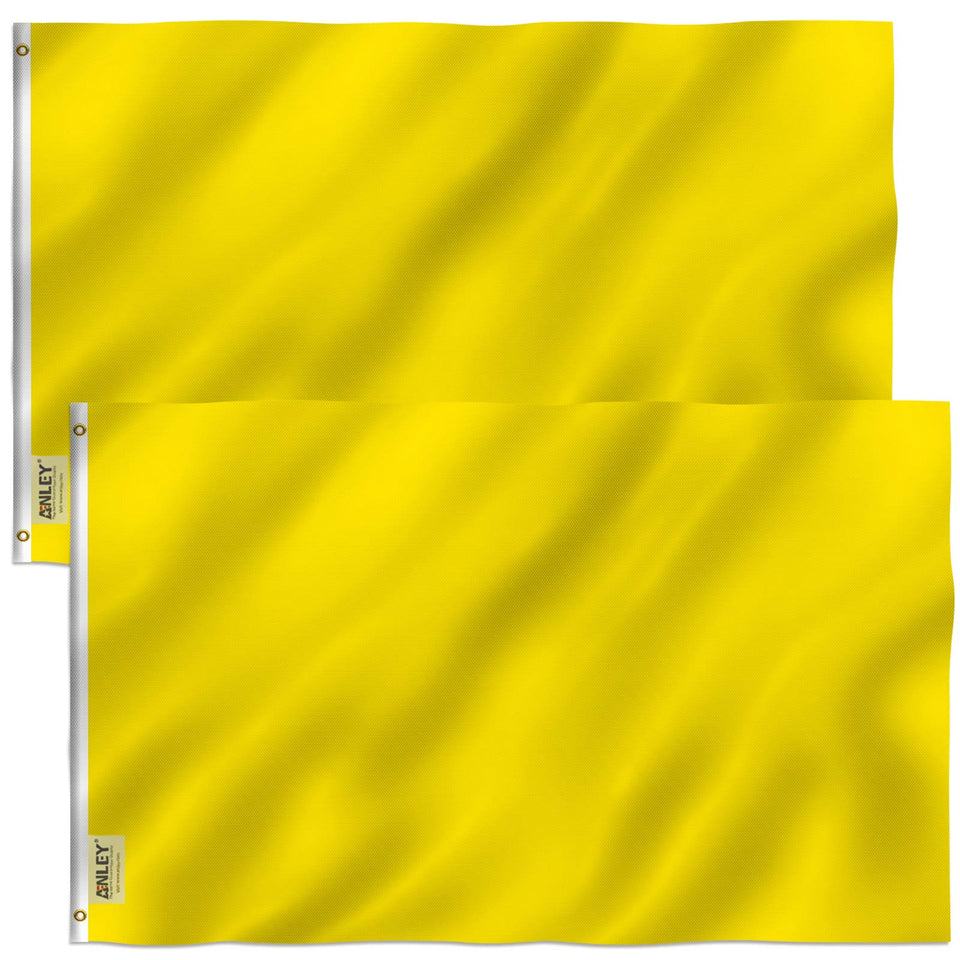 Anley Fly Breeze solid yellow flag 3x5 for high visibility in sunlight.