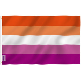 Anley Fly Breeze Sunset Pride Flag 3x5ft with vivid colors for outdoor display.