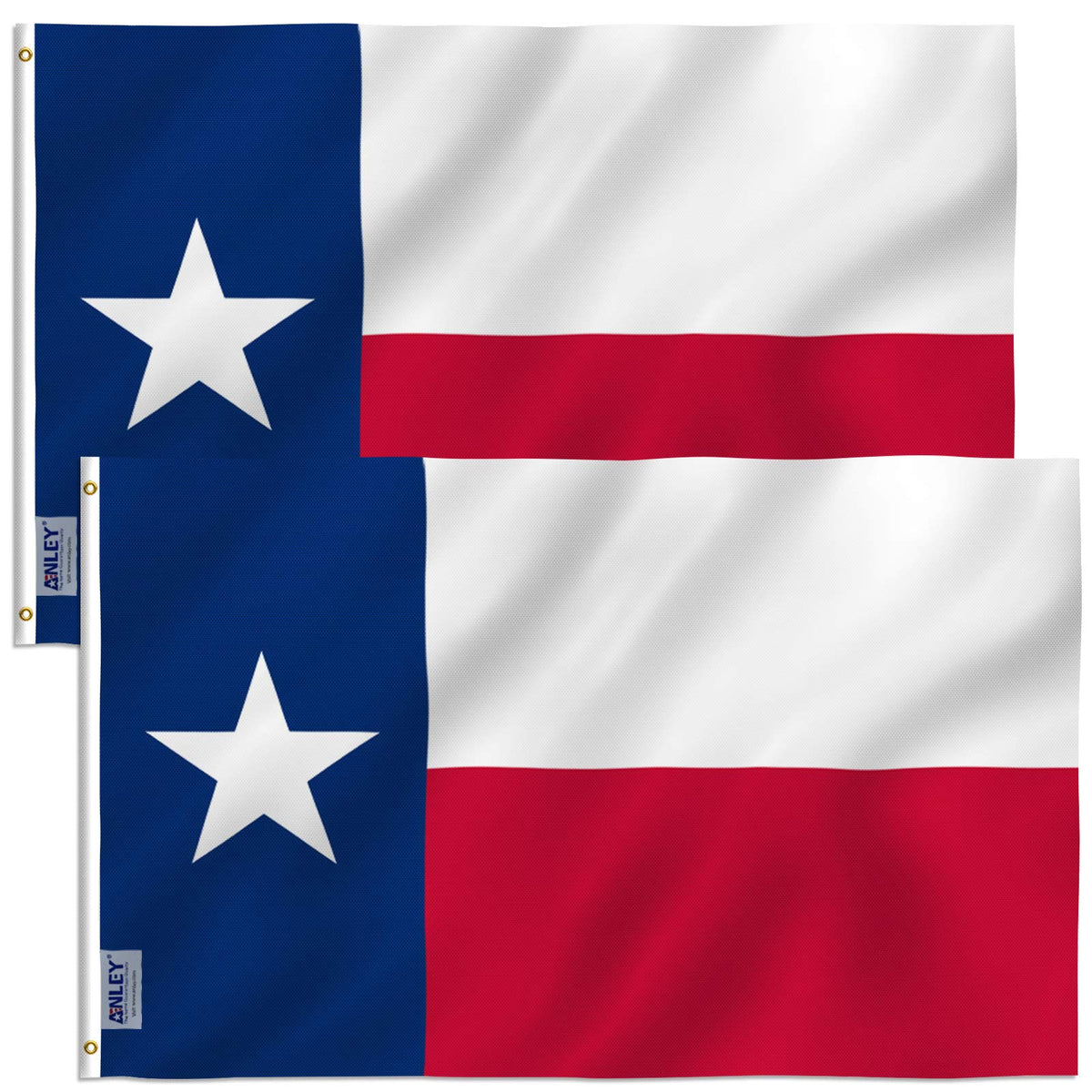 Anley Fly Breeze Texas flag 3x5 with canvas header, durable outdoor display.