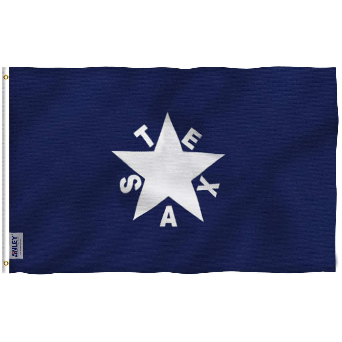 Anley Fly Breeze Zavala De Lorenzo Texas flag fluttering in sun with fade-proof outdoor color