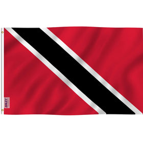 Anley Fly Breeze Trinidad and Tobago flag, front view, vivid color ideal for outdoor displays.