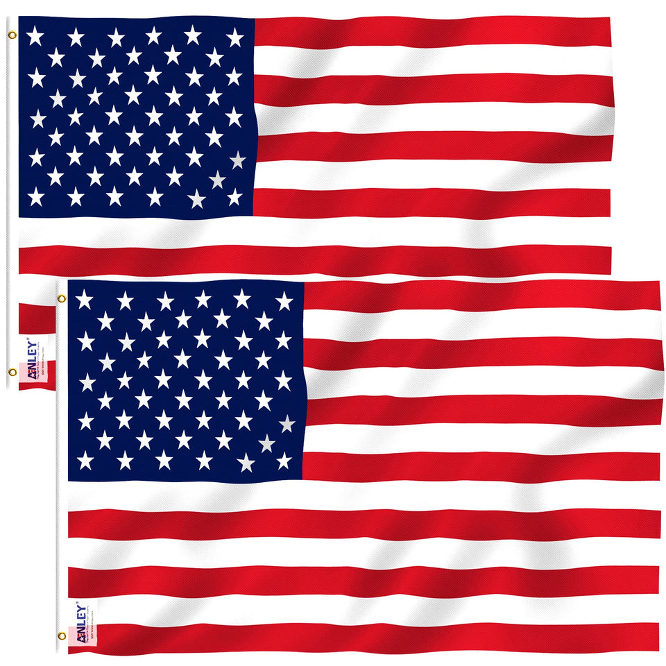 ANLEY Fly Breeze USA flag 4x6 on a pole with vivid colors for outdoor display.