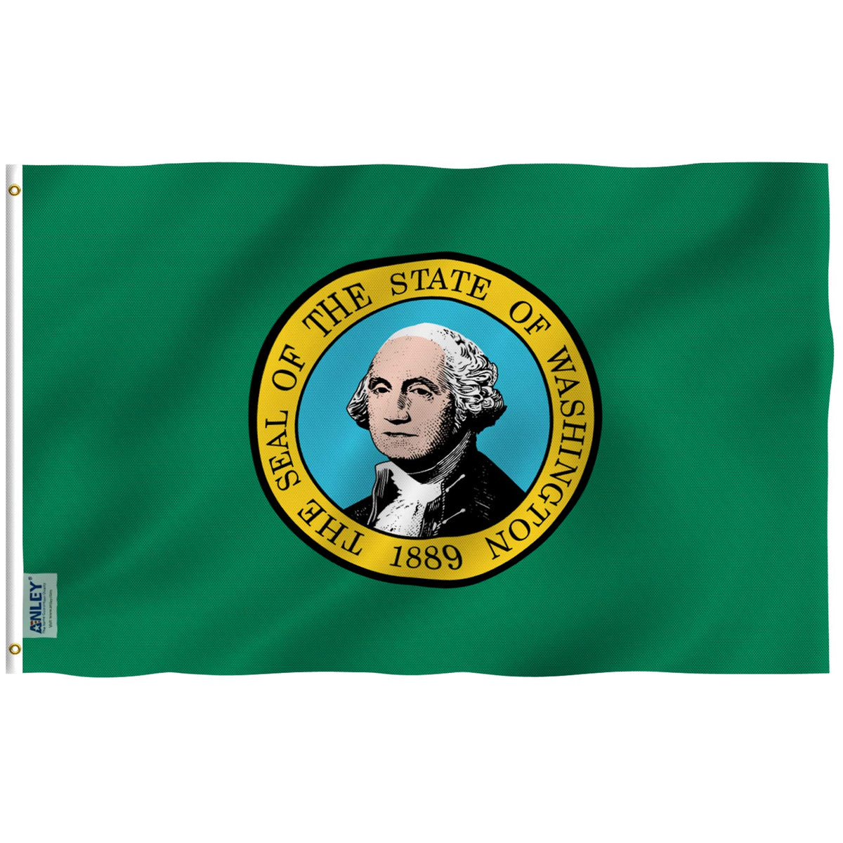 Anley Fly Breeze Washington State flag 3x5 with vivid color for outdoor display.