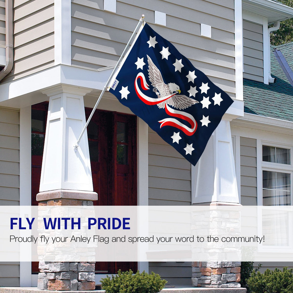 ANLEY Fly Breeze flag features double stitched edge for lasting durability