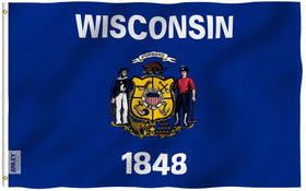 Anley Fly Breeze Wisconsin flag 3x5 ft for outdoor yard display