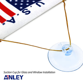 Anley fringed edge detail shows durable double stitching for lasting use.