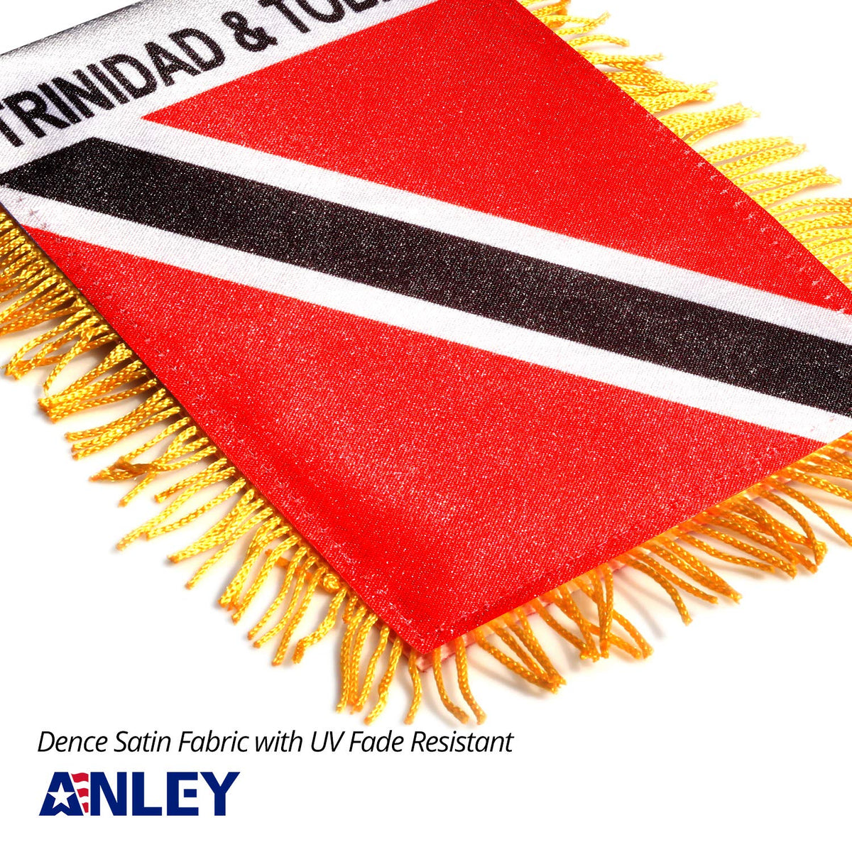 Anley fringed window flag adds bright color to home decor.