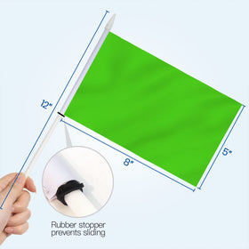 Anley green mini flag measures 5x8 inches with a sturdy pole.