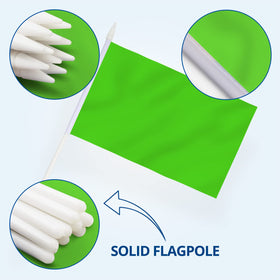 Anley green mini flag ideal for decorations and giveaways at events.