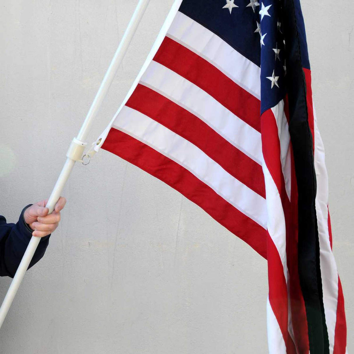 Anley half-mast display setup ready on outdoor flag.