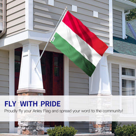 ANLEY Hungary flag showing sturdy canvas header for secure mounting