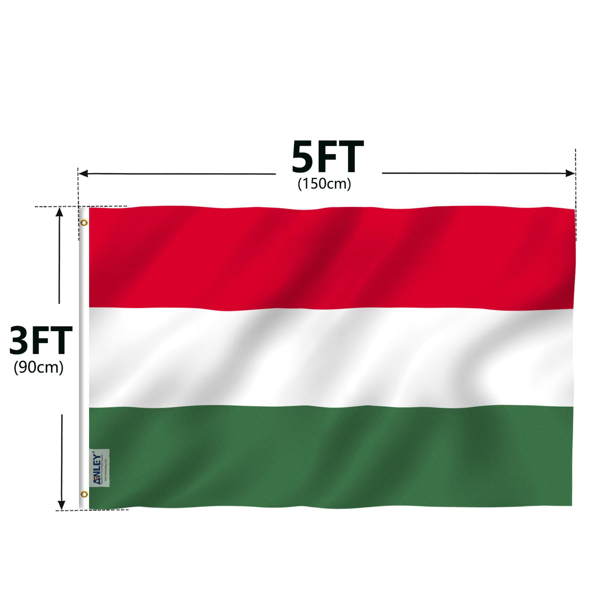 ANLEY Hungary flag package containing one flag ready to hang