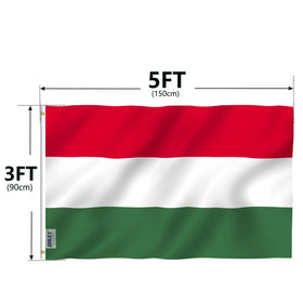 ANLEY Hungary flag package containing one flag ready to hang