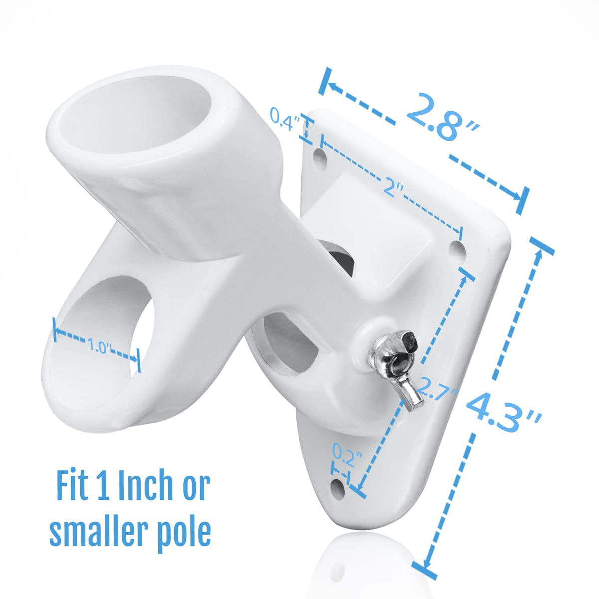 Anley bracket with four screws for quick installation.