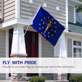 Anley Indiana flag with canvas header and brass grommets for sturdy mounting