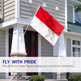 ANLEY Indonesia flag with canvas header and double stitching for durability
