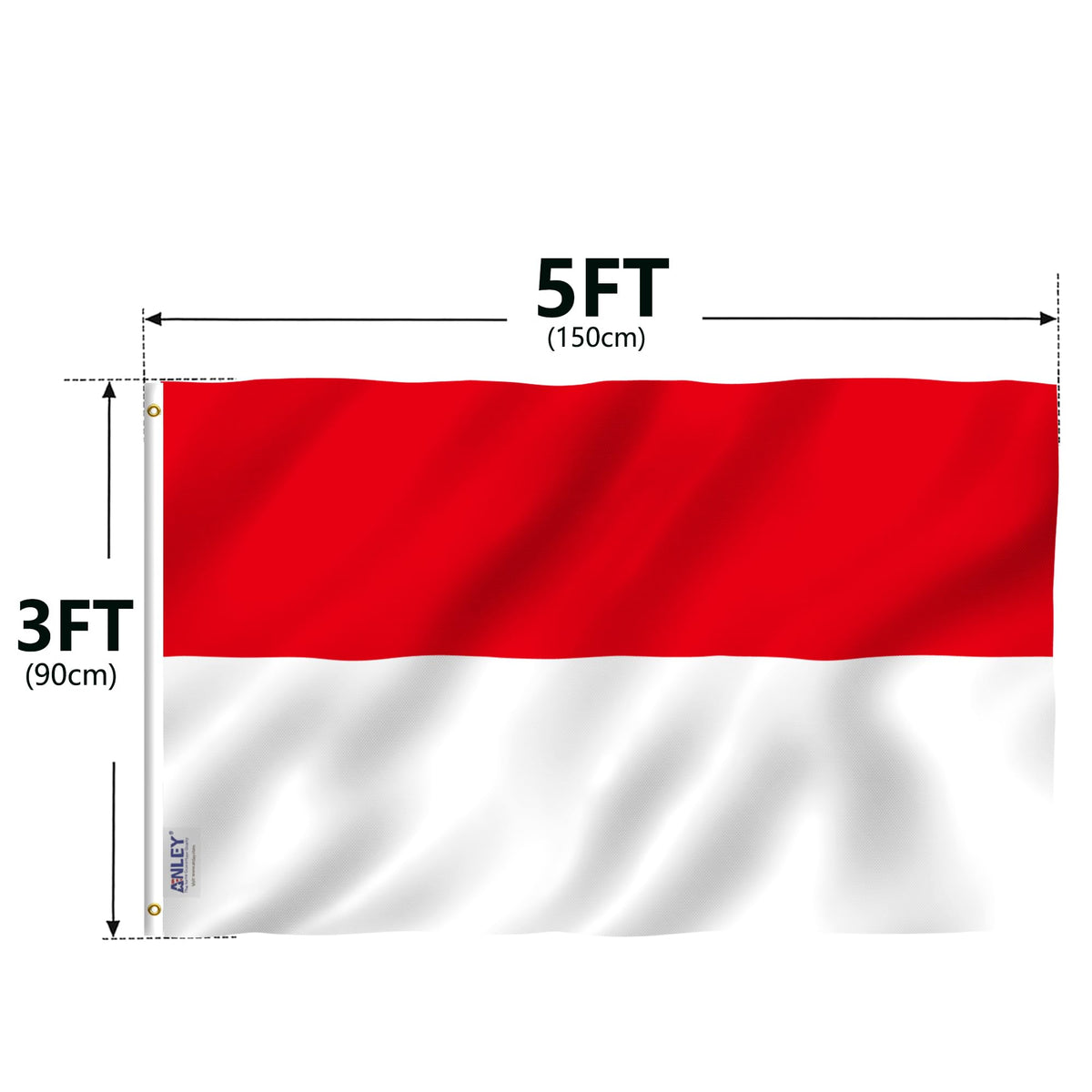 ANLEY flag packaged as a single 3x5 ft unit for easy setup