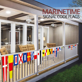 Anley international maritime code flags closeup shows vibrant code flag colors.