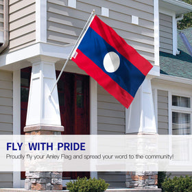 Anley Laos flag fade-proof color delivers vibrant outdoor visuals.