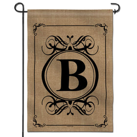 Anley monogram B garden flag, double-sided print for welcoming entrances.