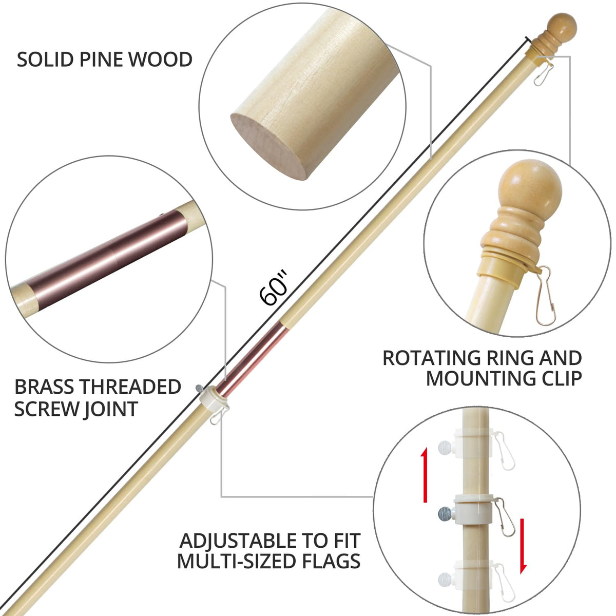 Includes mounting hooks and rings for quick outdoor installation.