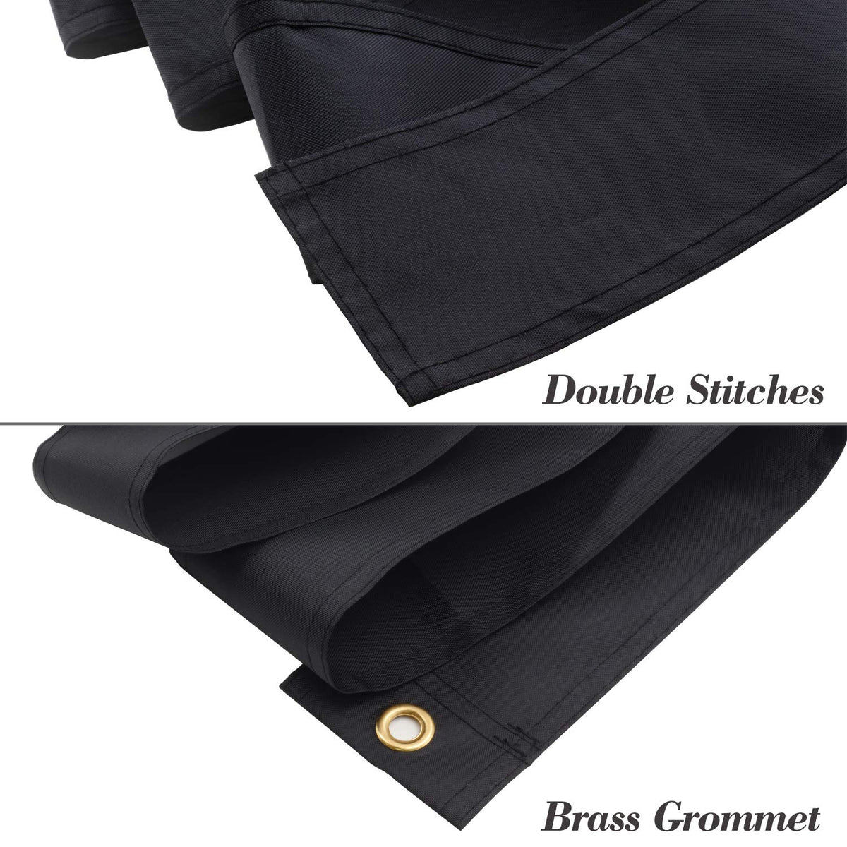 Anley mourning streamer with brass grommet ready for easy flag hanging.