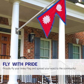 Anley Nepal flag shows bright print for outdoor display year-round.