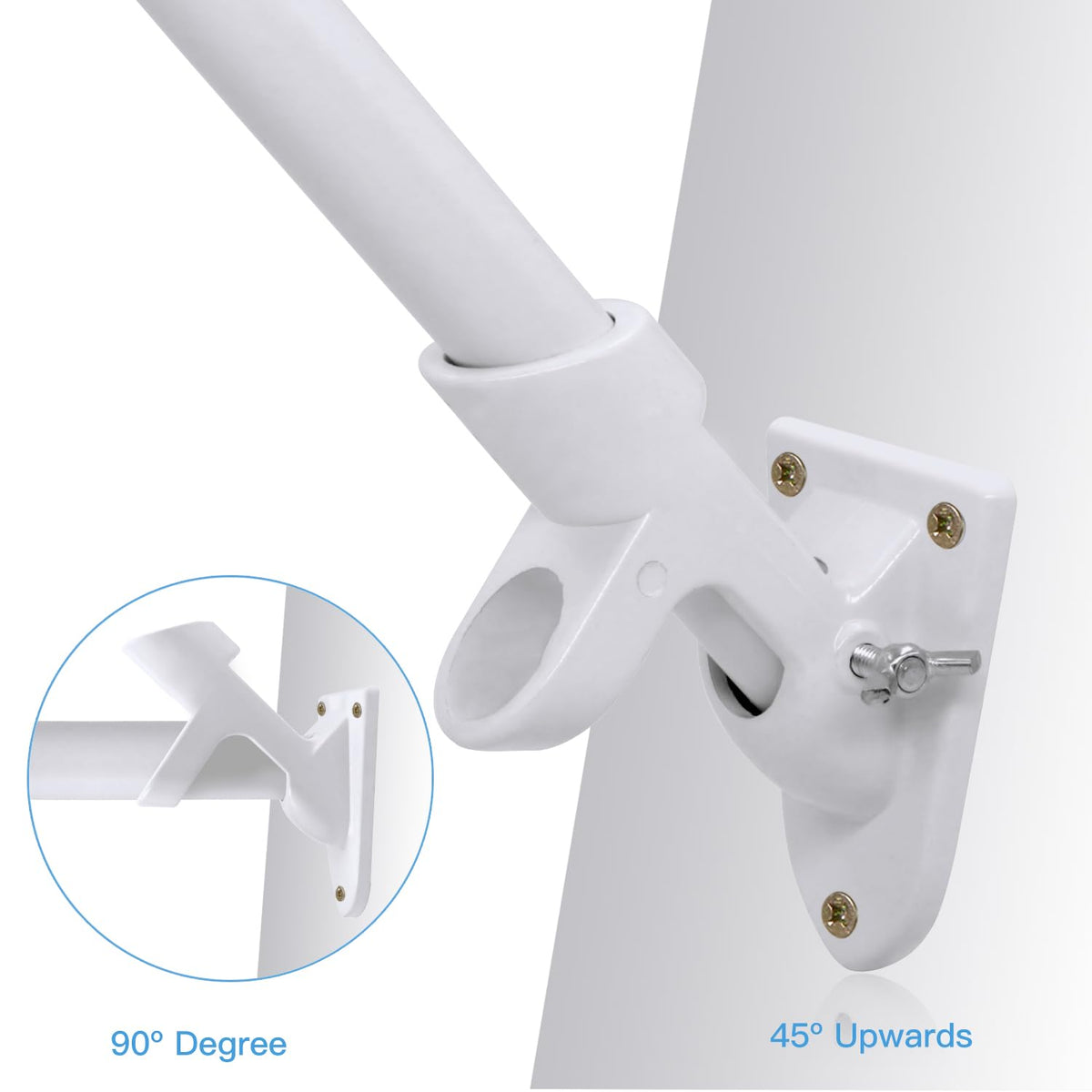 Anley 1-inch inner diameter bracket fits most standard flag poles.