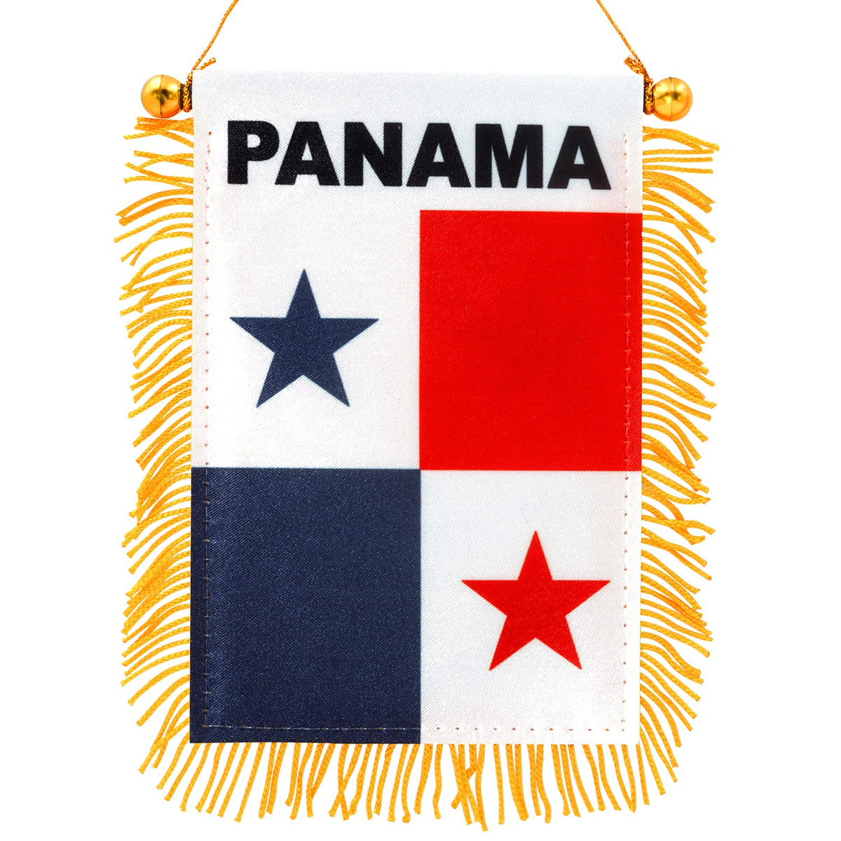 Anley Panama fringy flag front view with vivid color for car or window décor