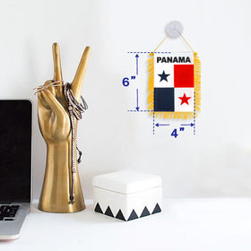 Anley Panama fringy flag ready for car rearview mirror hanging or home window display
