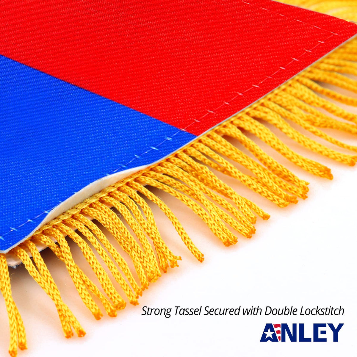Anley flag with suction hanger setup for easy car or home window display.