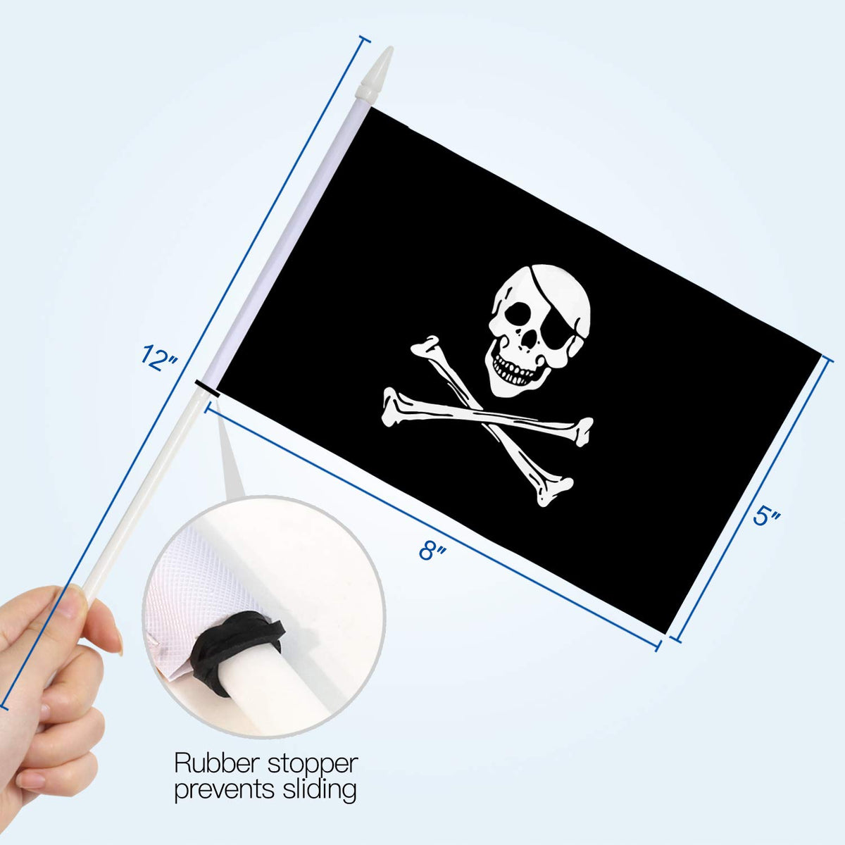 Anley Pirate Mini Flag 12-pack for group events and decor.