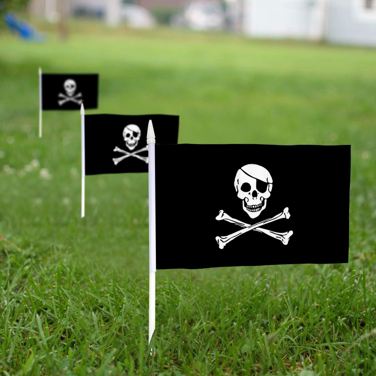 Anley Pirate Mini Flag 5x8 inch size with bright colors.