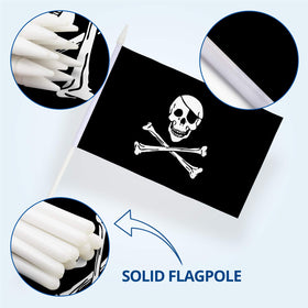 Anley Pirate Mini Flag with fade-resistant polyester dye.