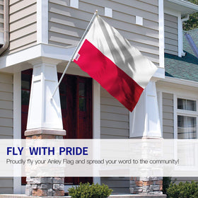 Anley Poland flag 3x5 with brass grommets ready for secure mounting outdoors.